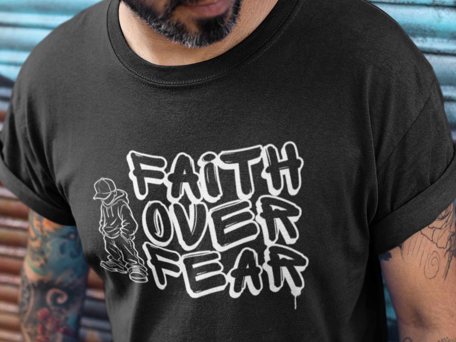 Faith Over Fear graphic T-shirt | Christian Streetwear - Image 6