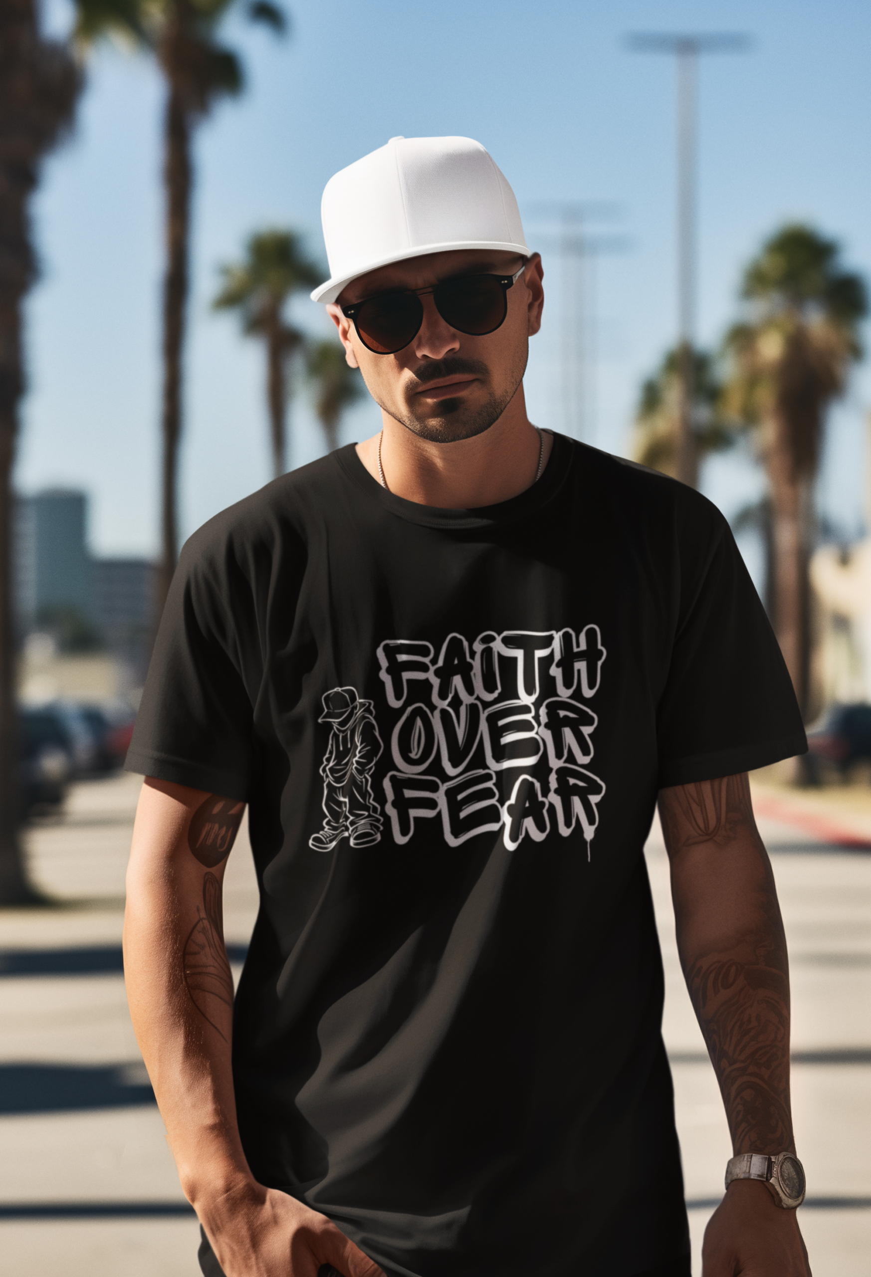 Faith Over Fear graphic T-shirt | Christian Streetwear - Image 9