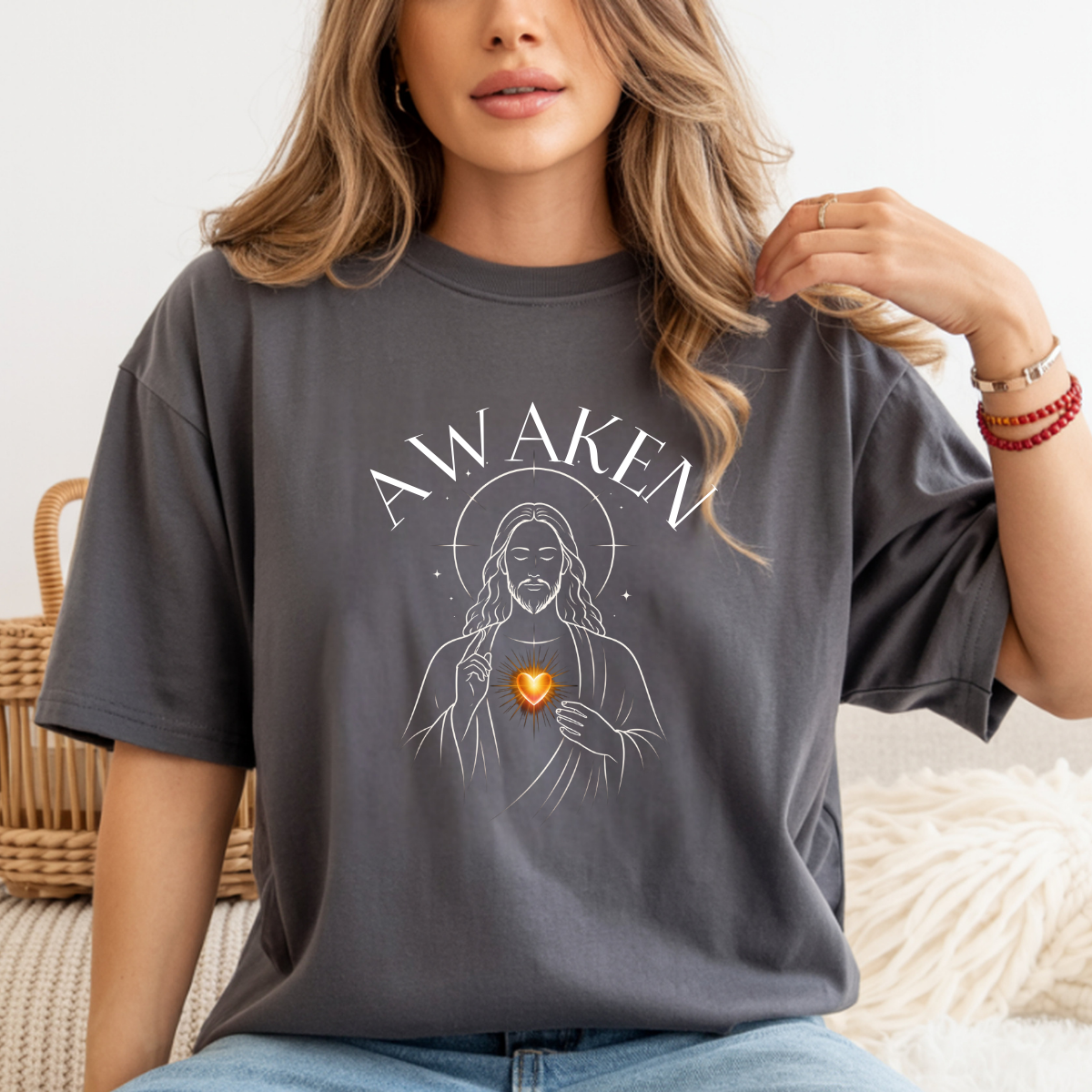 Awaken Christ Consciousness Shirt - Minimalist Jesus Line Art Tee, Spiritual Awakening, Comfort Colors 1717