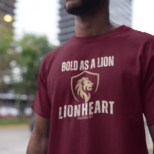 Bold as a Lion Shirt - Lionheart Christian T-Shirt, Proverbs 28:1 Bible Verse Tee, Faith Streetwear, Christian Graphic Shirt, Unisex