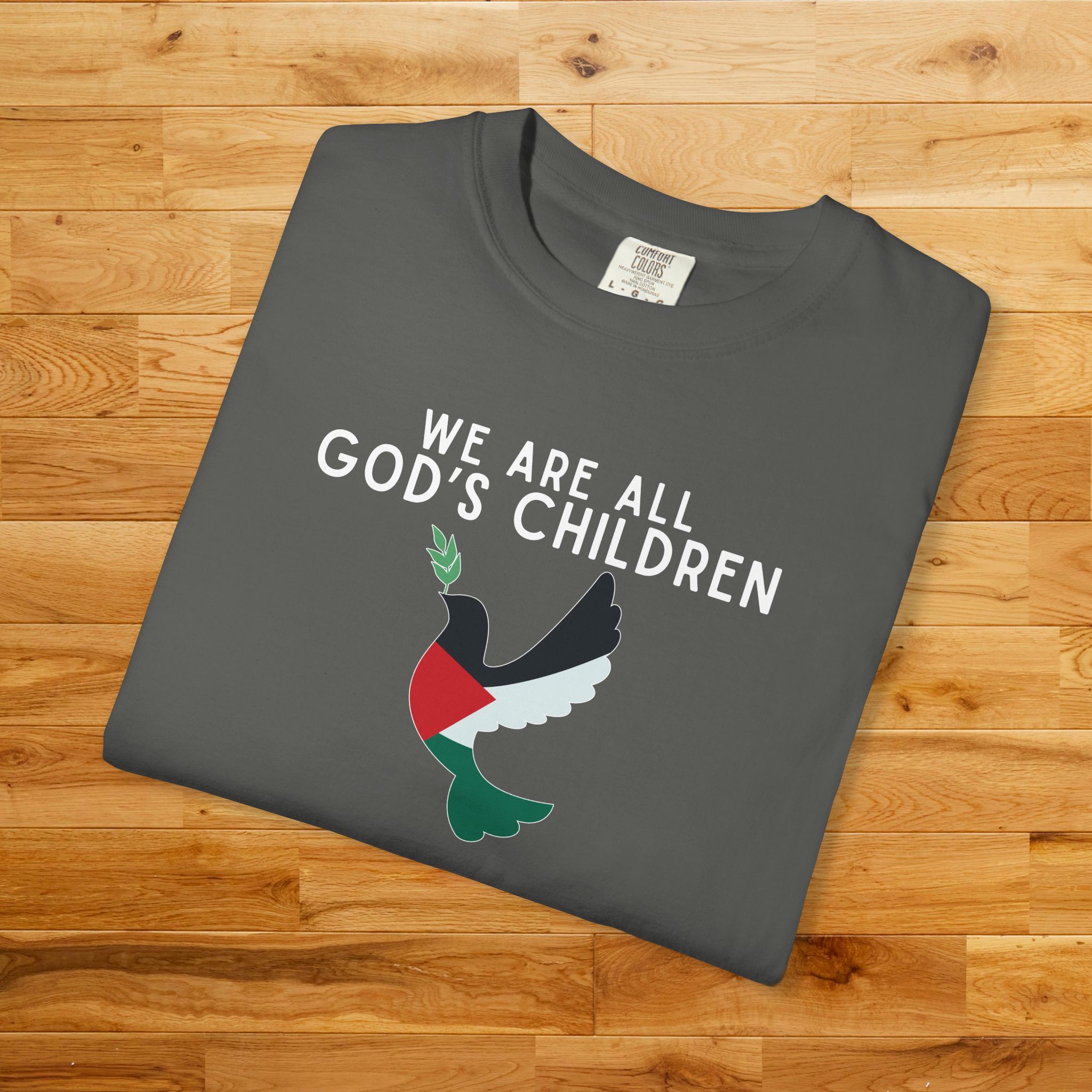 We Are All God's Children Tee | Faith Inspired Unity Shirt | Comfort Colors 1717 | Peace Dove Graphic | Love and Positivity Gift - Image 5