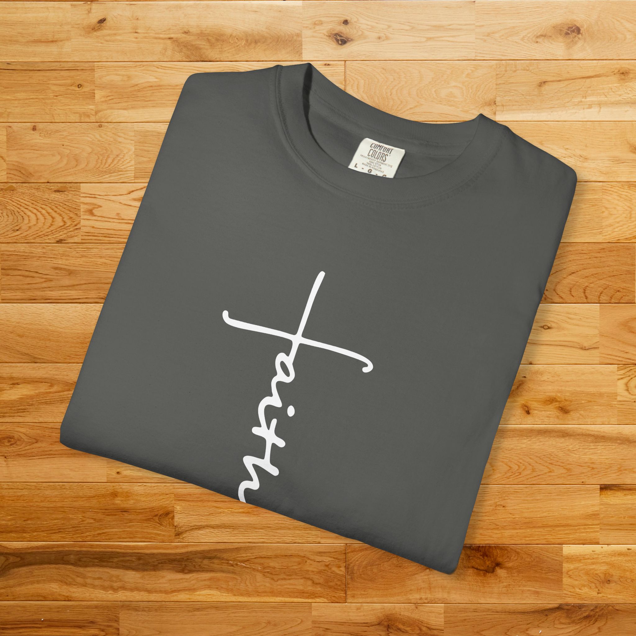 Faith Cross Shirt | Christian Gift | Comfort Colors T-Shirt - Image 3
