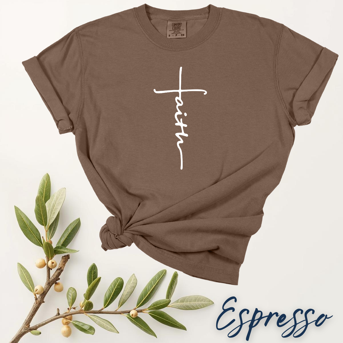Faith Cross Shirt | Christian Gift | Comfort Colors T-Shirt - Image 30