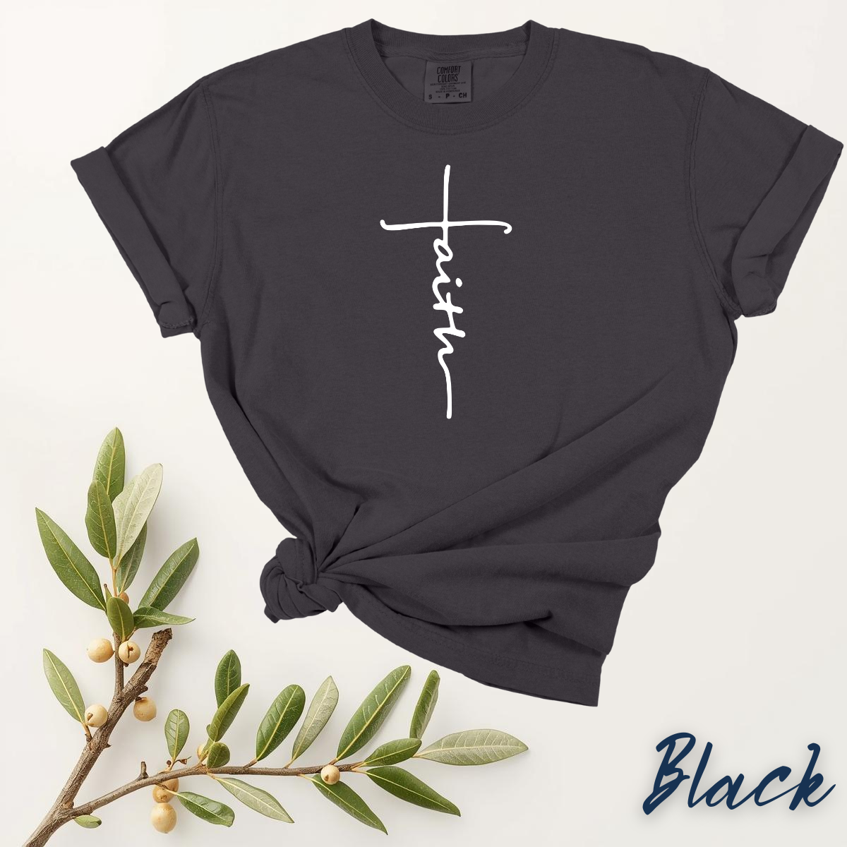 Faith Cross Shirt | Christian Gift | Comfort Colors T-Shirt - Image 16