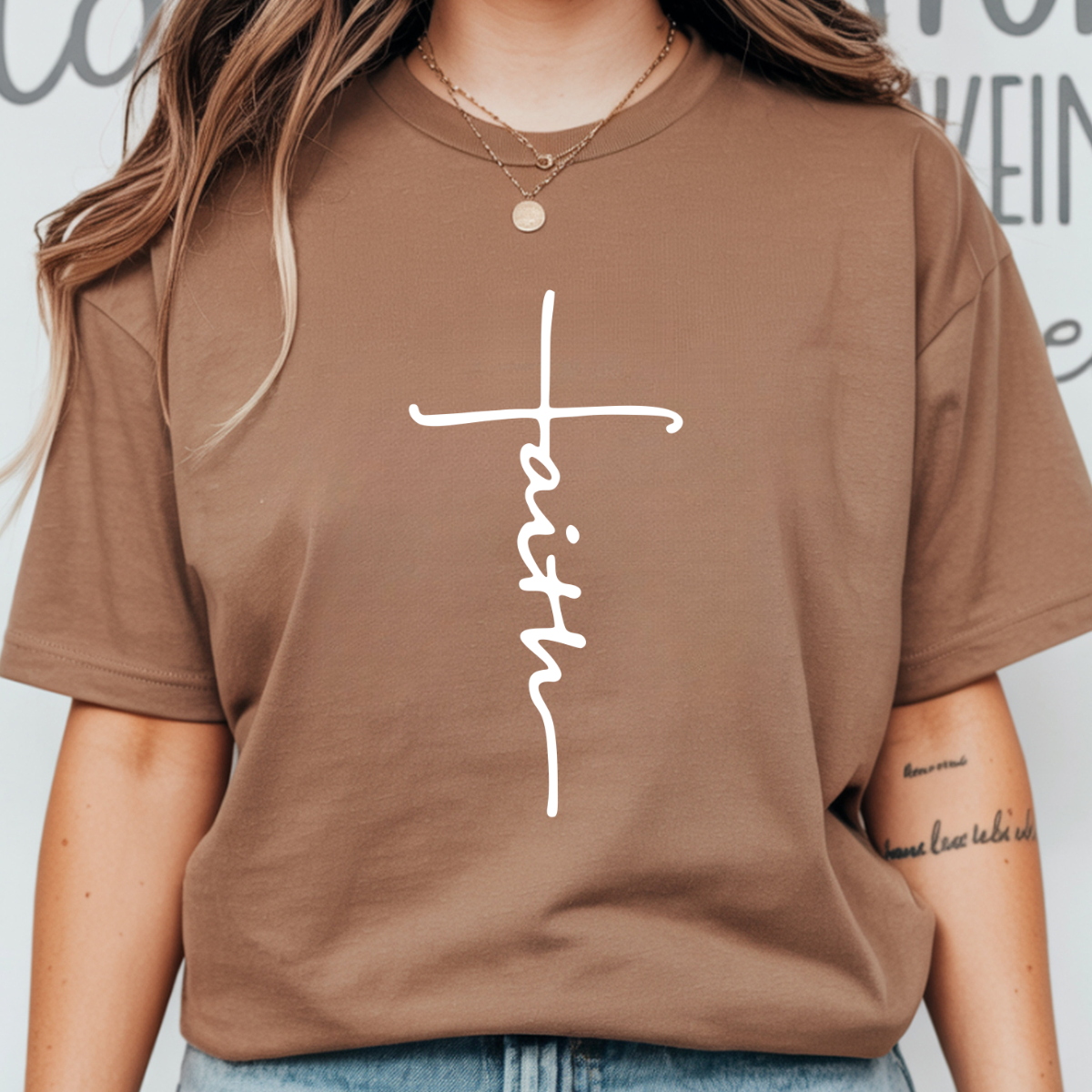 Faith Cross Shirt | Christian Gift | Comfort Colors T-Shirt - Image 29