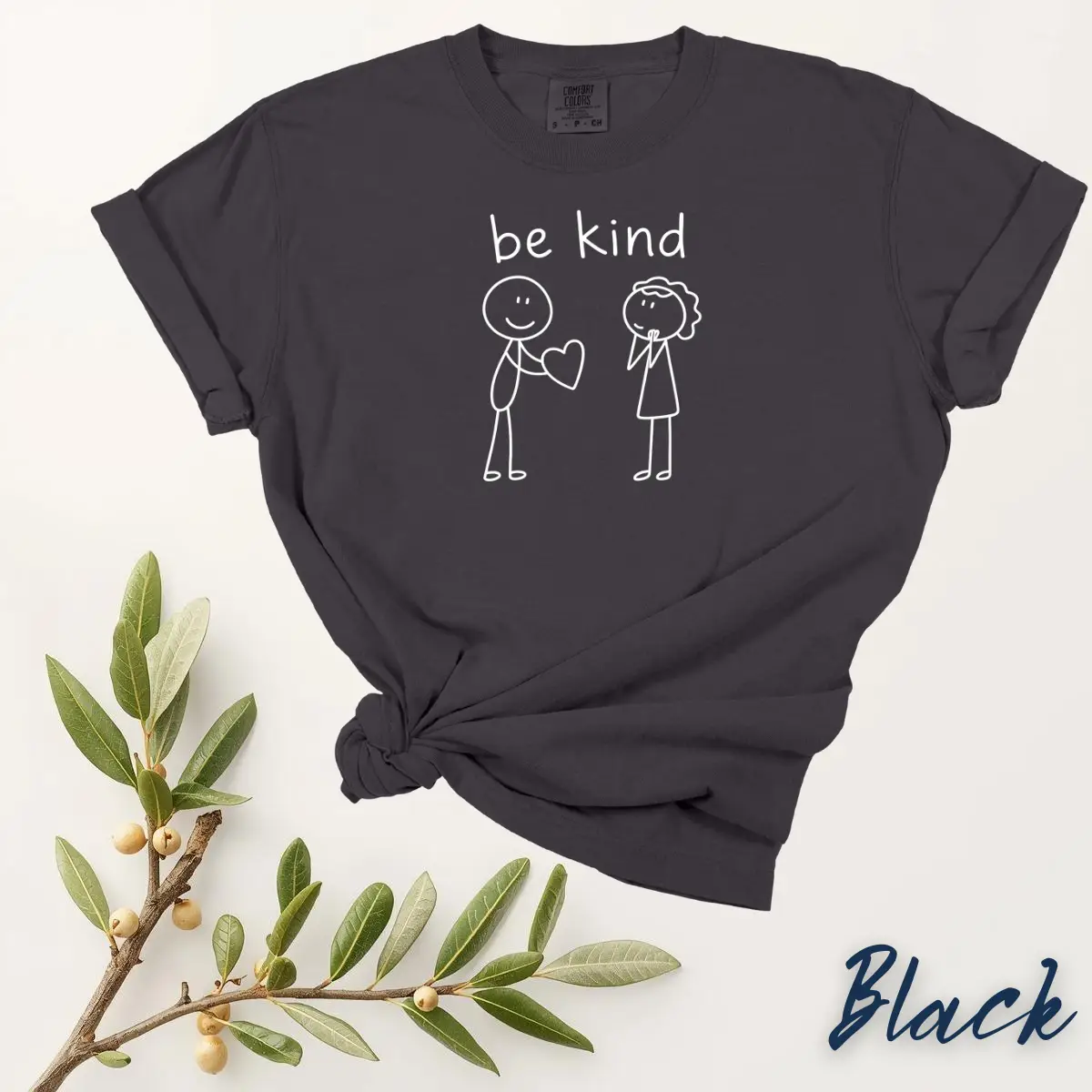 Be Kind T-Shirt | Kindness Graphic Tee | Minimalist Line Art Shirt | Comfort Colors 1717 | Positive Message Tee - Image 2