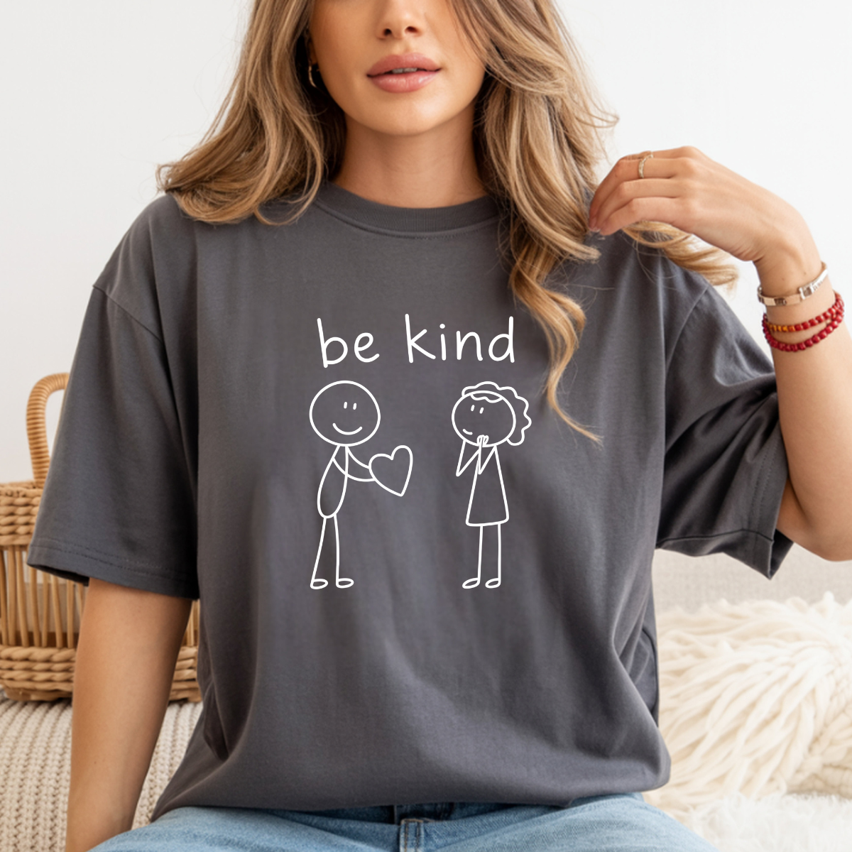Be Kind T-Shirt | Kindness Graphic Tee | Minimalist Line Art Shirt | Comfort Colors 1717 | Positive Message Tee - Image 9