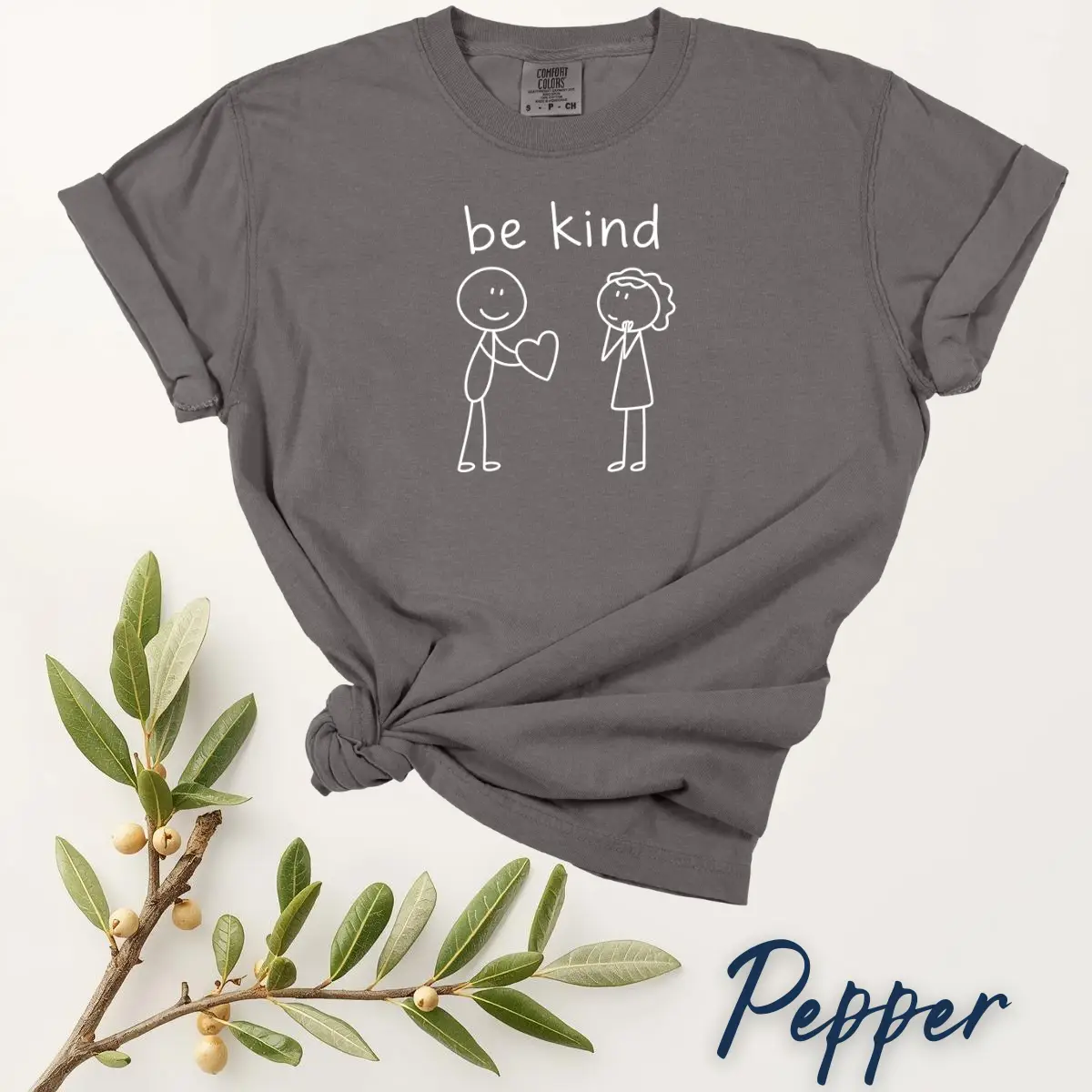 Be Kind T-Shirt | Kindness Graphic Tee | Minimalist Line Art Shirt | Comfort Colors 1717 | Positive Message Tee - Image 7