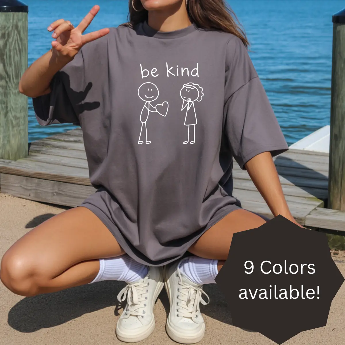 Be Kind T-Shirt | Kindness Graphic Tee | Minimalist Line Art Shirt | Comfort Colors 1717 | Positive Message Tee - Image 8