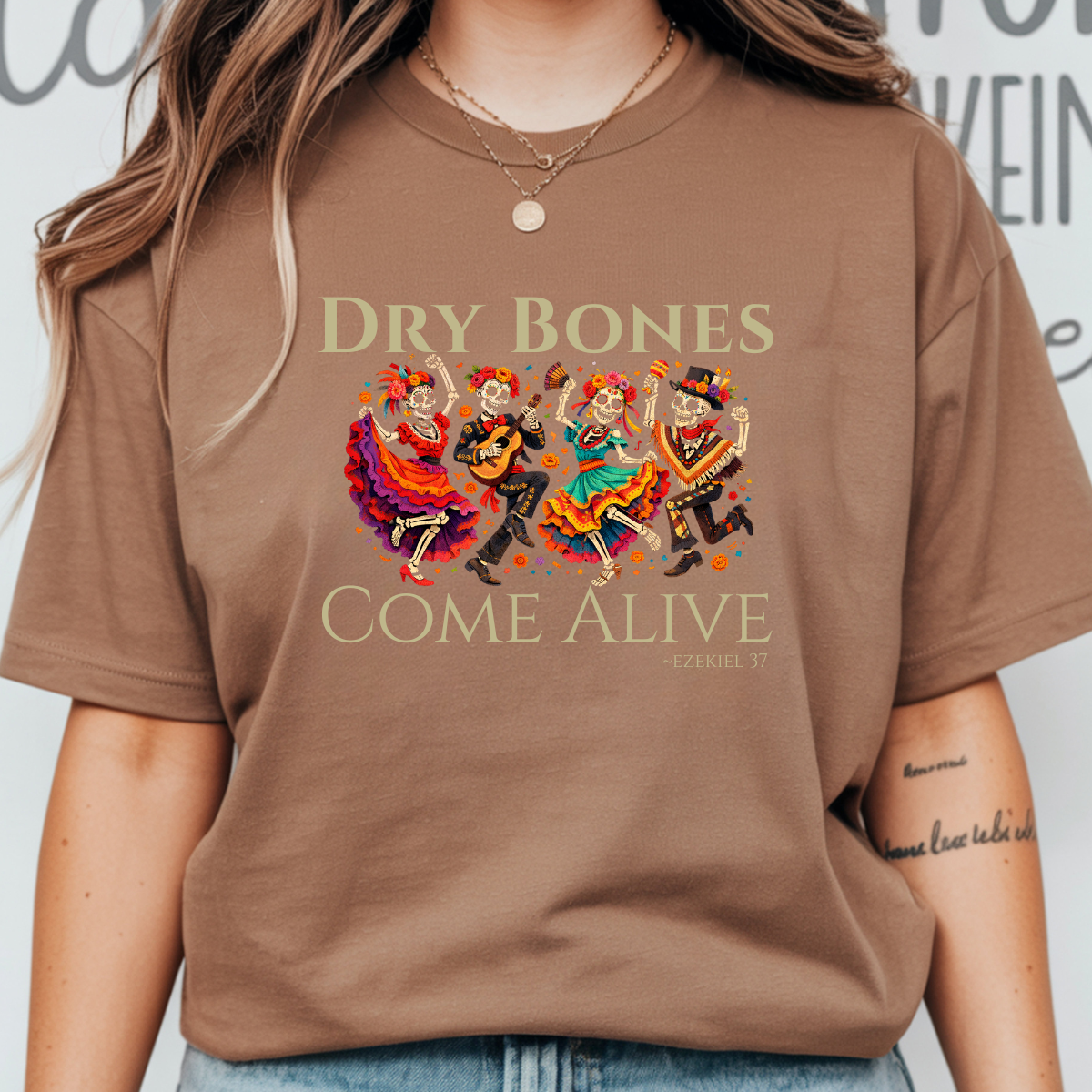 Dry Bones Come Alive Shirt - Ezekiel 37 Christian T-Shirt, Dia de los Muertos Skeleton Art, Faith-Based Tee, Biblical Resurrection Verse - Image 5